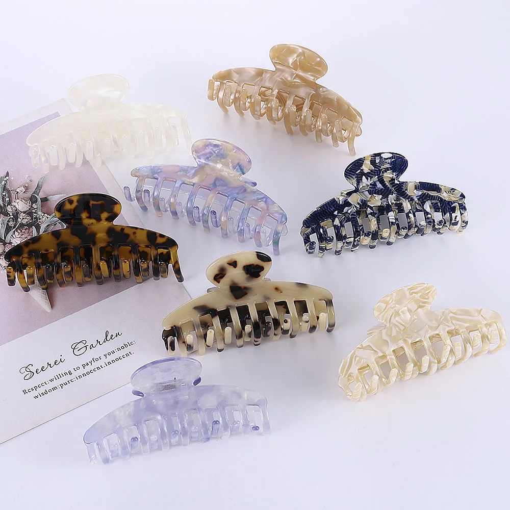 Женский акриловый зажим для волос большая заколка с леопардовым принтом из