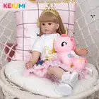 Кукла реборн KEIUMI, силиконовая мягкая на ощупь, 24 дюйма, 60 см, кукла-младенец, ручная работа, подарок для детей на день рождения