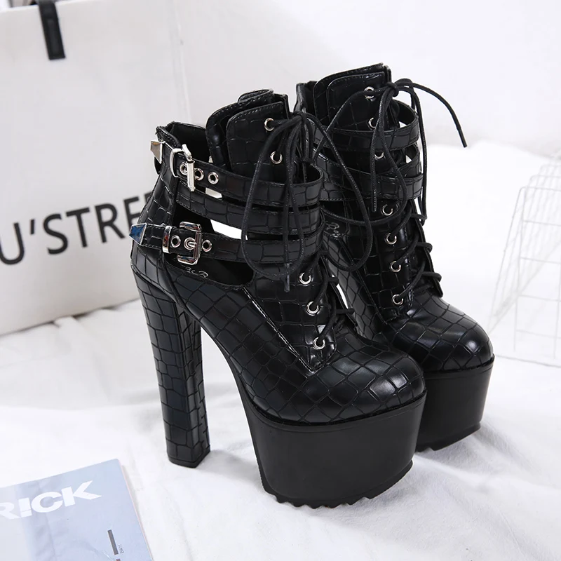 2019 женские пикантные роскошные ботинки на платформе 7 см украшенные кружевом в