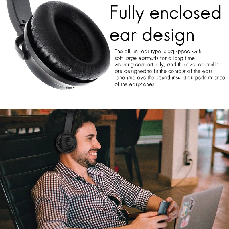 Наушники с активным шумоподавлением тяжелая низкая гарнитура Bluetooth кабель