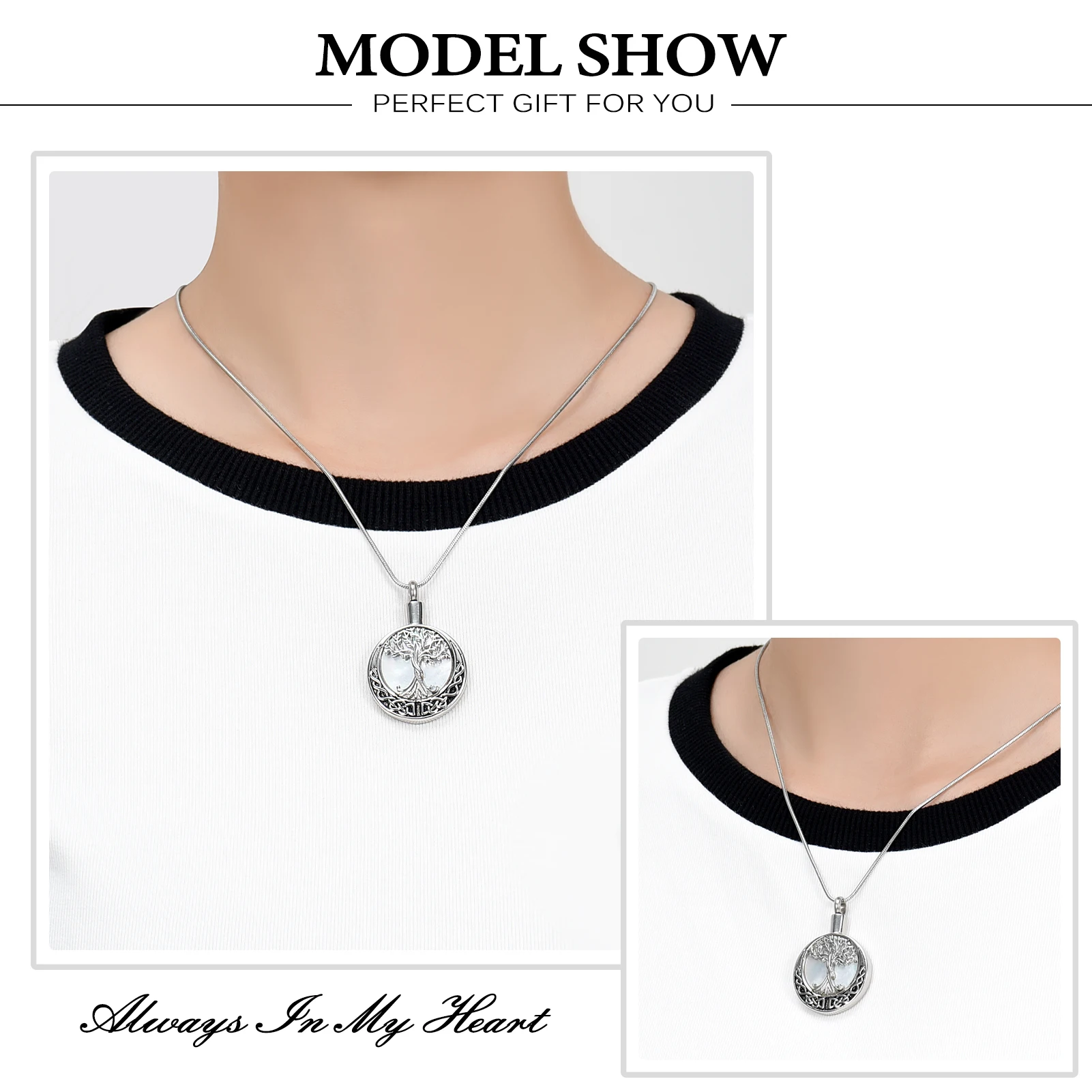 Ожерелья-урны для пепла дерево жизни мемориальные медальоны с пеплом ювелирные