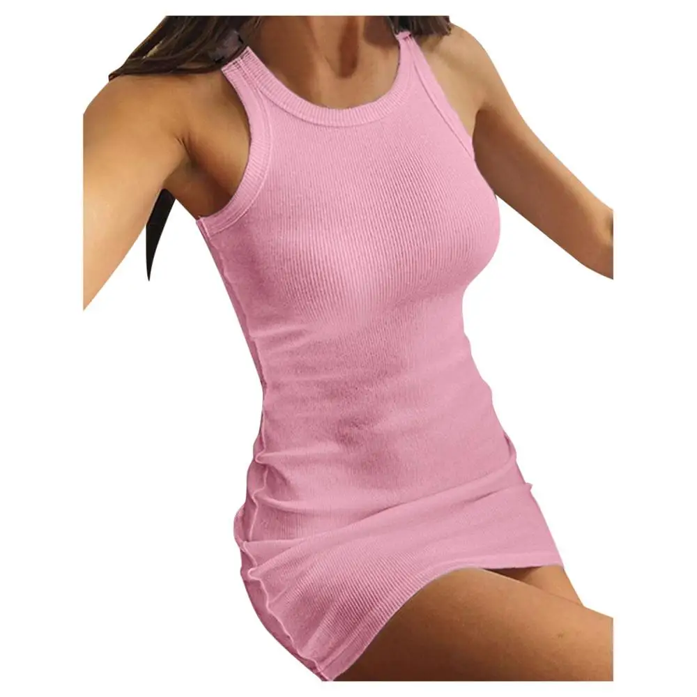 Летние женские сексуальные бедра однотонные тканевое платье с О образным