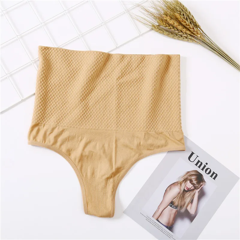 Style 2 Beige Women High Waist Shaper Sexy Thong Autumn Breathable Body Shapers Slimming Underpants Tummy Underwear Soft Shaping Panties M-2XL - Цвет: Style 2 Beige