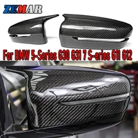 carbon fiber blackwhite replacement rearview side mirror covers cap for bmw g30 g31 g11 g12 g14 g15 8 7 5 series 2018 2019 2020