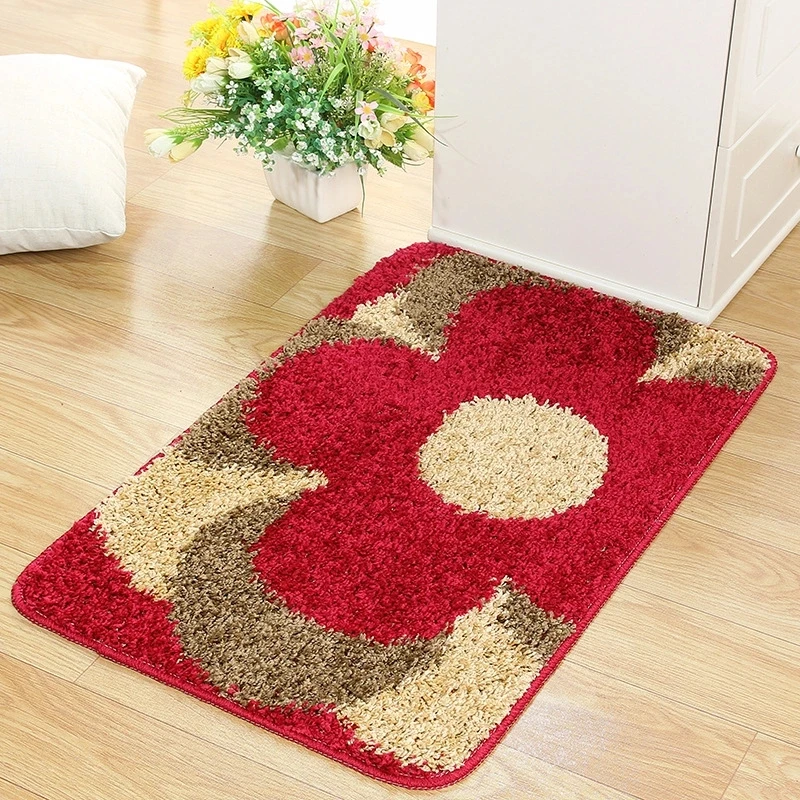 Flower Style Non-slip Home Door Mat Bedroom Entrance Carpet Bathroom Suction Pads Bath Balcony Absorbent Foor |