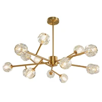 postmodern crystals chandelier living room dining room bedroom copper lamps nordic magic beans molecular light crystal lights