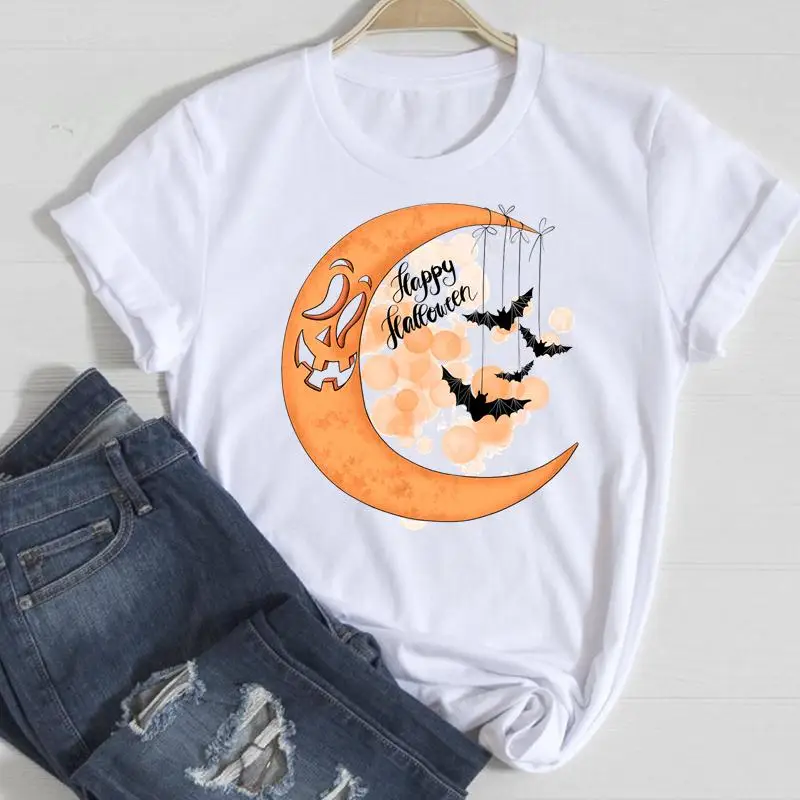 

Women Truck Skull Pumpkin 90s Thanksgiving Halloween Autumn Fall Graphic Clothing Tshirt T Female Tee Top Print T-Shirt