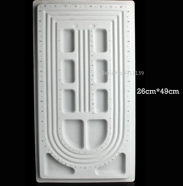 Neck-L-49x26cm Бусины Верстаки Размер мерная пластина Флокированная доска из бисера лоток DIY ремесло ювелирных изделий Инструменты Подвески Изготовление ювелирных изделий нанизывание - Цвет: Neck-L-49x26cm
