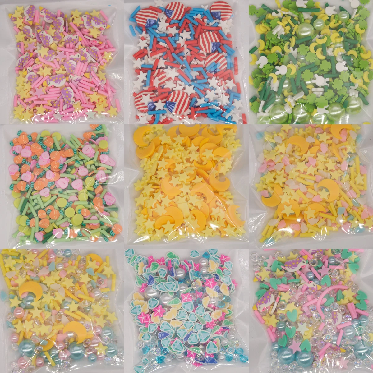 

500G Mixed Polymer Clay Slices Resin Pearl Beads Sprinkles For Slimes Filling Epoxy DIY Filler Christmas Halloween Accessories