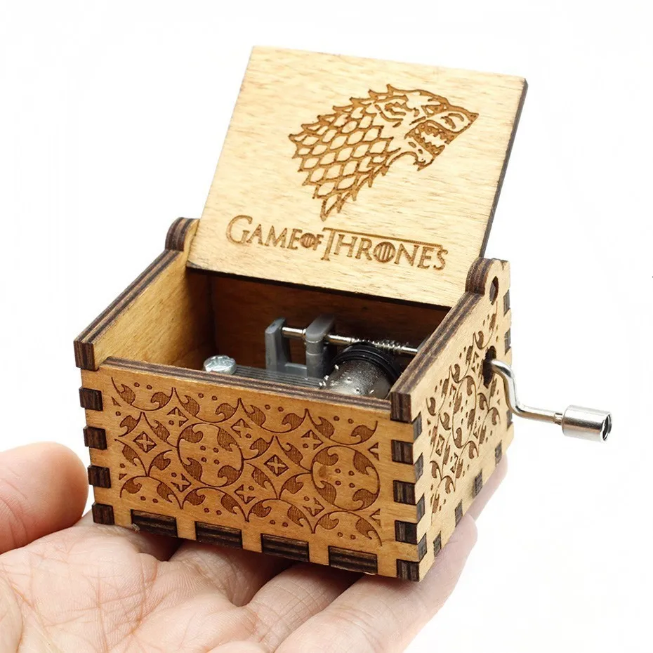 Game of Thrones Старинная резная деревянная ручка queen Музыкальная шкатулка Рождественский подарок на день рождения вечерние украшения для украшения - Цвет: Game of Thrones