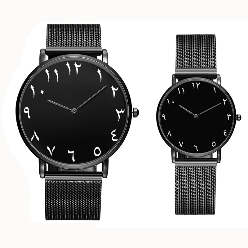 Мужские часы CL014 с арабскими цифрами на заказ женские сетчатым браслетом розовые