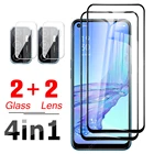 4в1 полноэкранная защитная пленка из закаленного стекла для Oppo A31 A5 A9 2020 A15 A16 A52 4G A54 A72 A74 5G Защитная пленка для объектива камеры