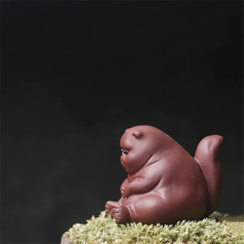 Креативные керамические фигурки животных чай из фиолетовой глины милый кунг фу