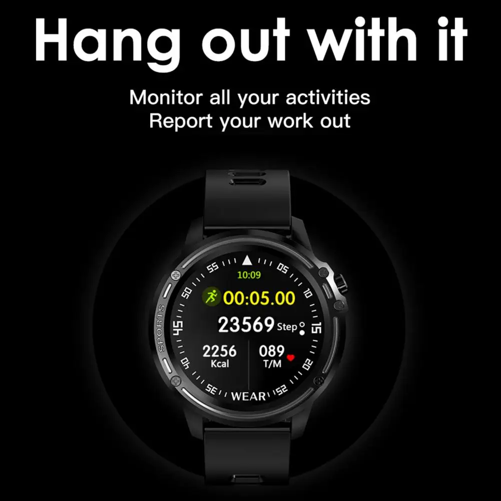 Черно желтый пульсометр водонепроницаемые Смарт часы фитнес трекер браслет