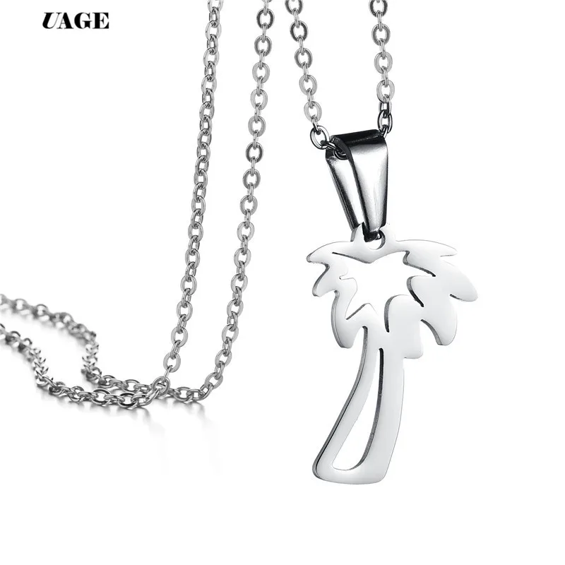 UAGE Women Dainty Palm Tree Necklace Stainless Steel Coconut Pendant Necklaces Minimalist Plant Jewelry | Украшения и аксессуары