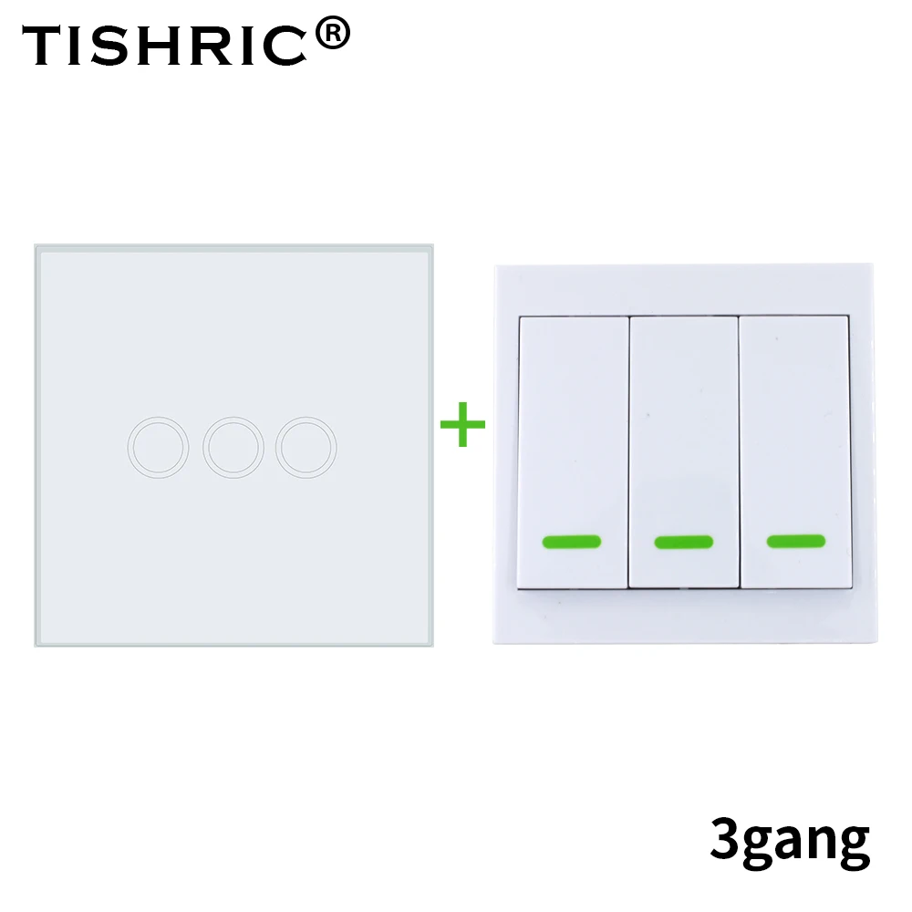 3C Remote and Switch TISHRIC RF пульт дистанционного управления 433 МГц передатчик 86 Тип стеновая панель липкий умный дом работа с SONOFF RF/T1/T2/T3/мост/TX/433 - Комплект: 3C Remote and Switch