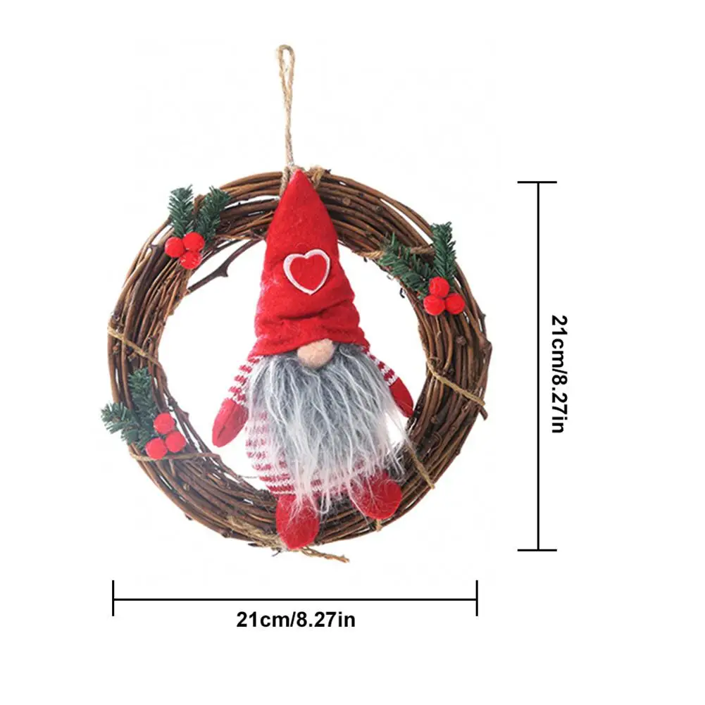 Рождественское кольцо из ротанга гирлянда безликие кукольные двери настенное