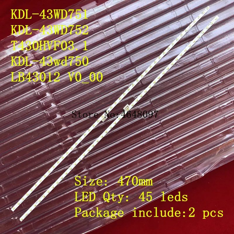 Светодиодный Подсветка газа 45 лампа для sony 43 &quotТВ KDL 43WD751 LB43012 43WD752 T430HVF03.1 kdl 43wd750