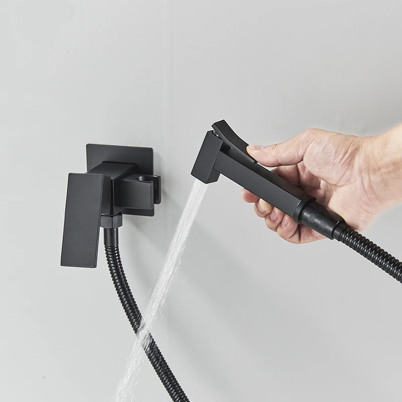 

Matte Black Bidet Shower Faucet Brass Bidet Faucet Hot and Cold Water Mixer Tap Crane Cleaning Bathroom Toilet Faucets