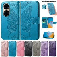 wallet leather butterfly embossing case for huawei p50 pro p40p30p20 litepro p smart 20202021 mate 4030 litepro honor 50