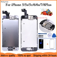 aaa lcd full assembly for iphone 5 5c 5s se 6 7 8 plus touch glass display lcd digitizer replacementfront cameraear speaker