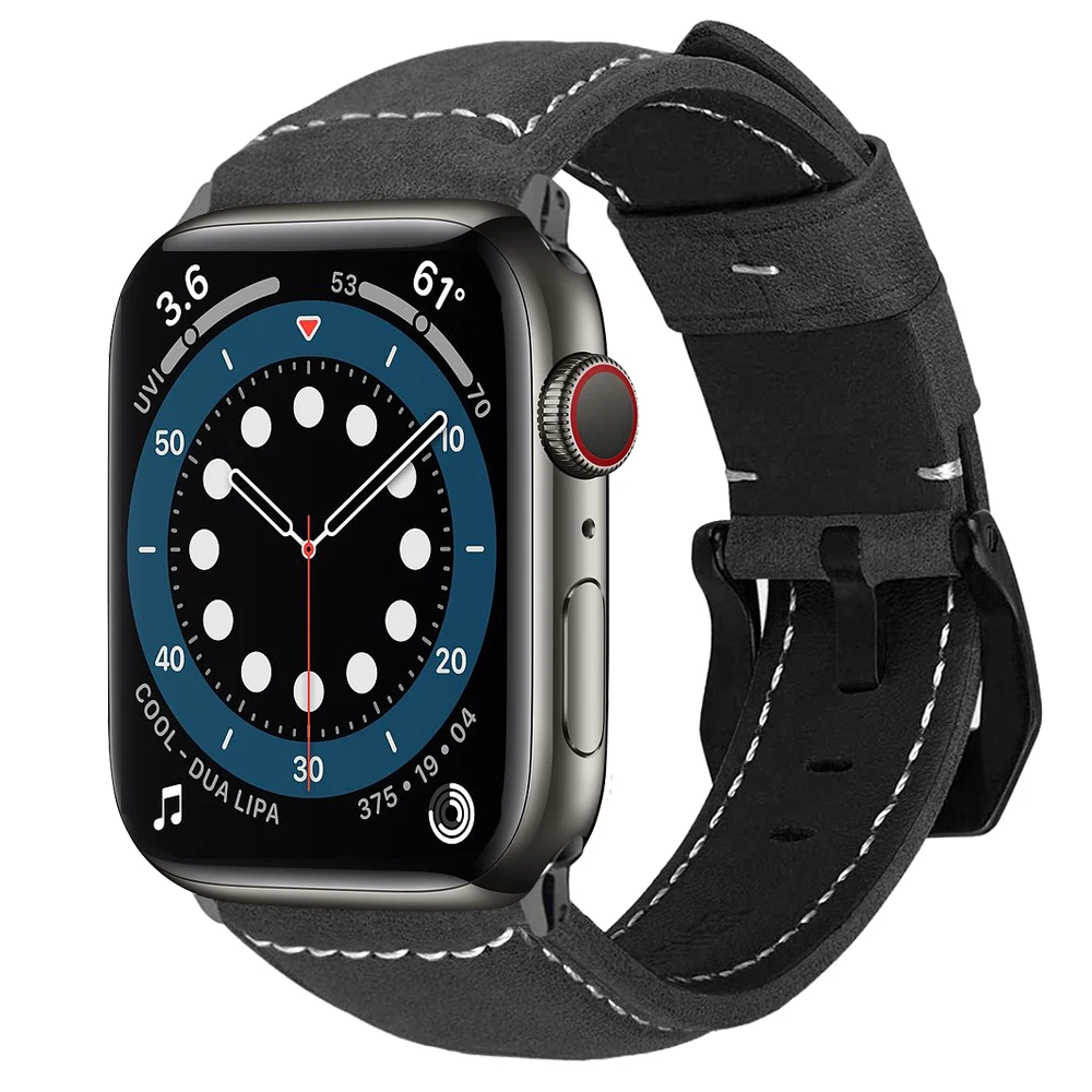 

Для apple watch band series 6 5 4 se 44 мм 40 мм ремешок Премиум из натуральной кожи Ремешки для наручных часов iwatch браслет 3 42 мм 38 мм correa
