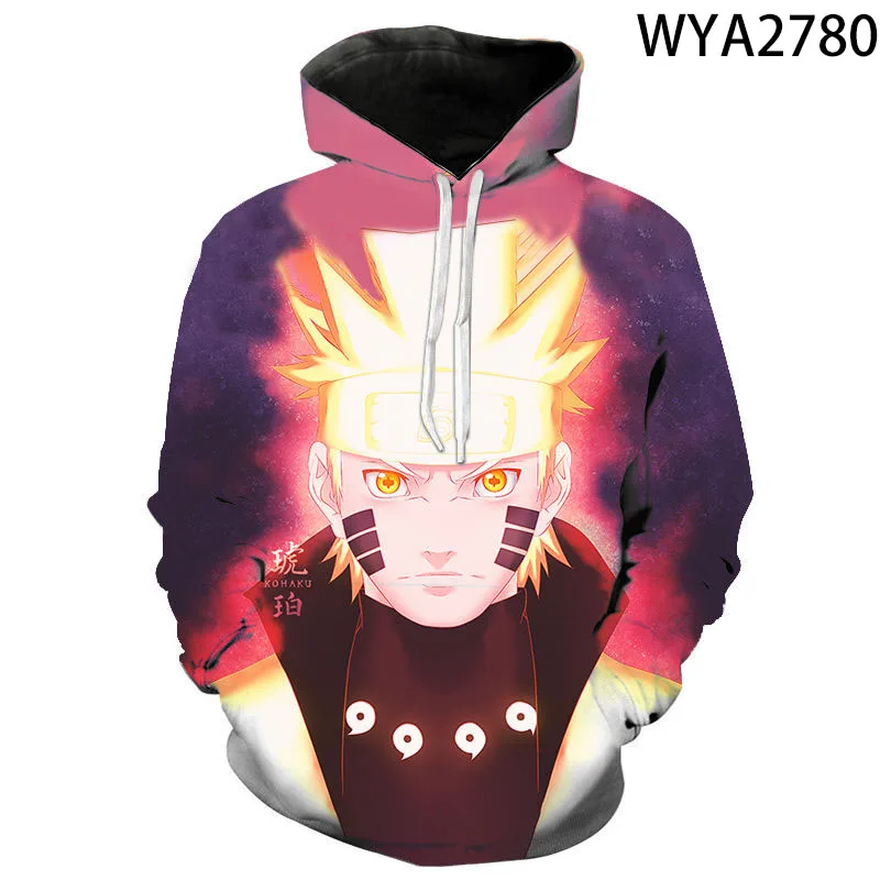 

2021 New 3D Printing Hoodie Men's Clothing Children Cartoon Anime Naruto Streetwear Sweatshirt Children Fashion Caot
