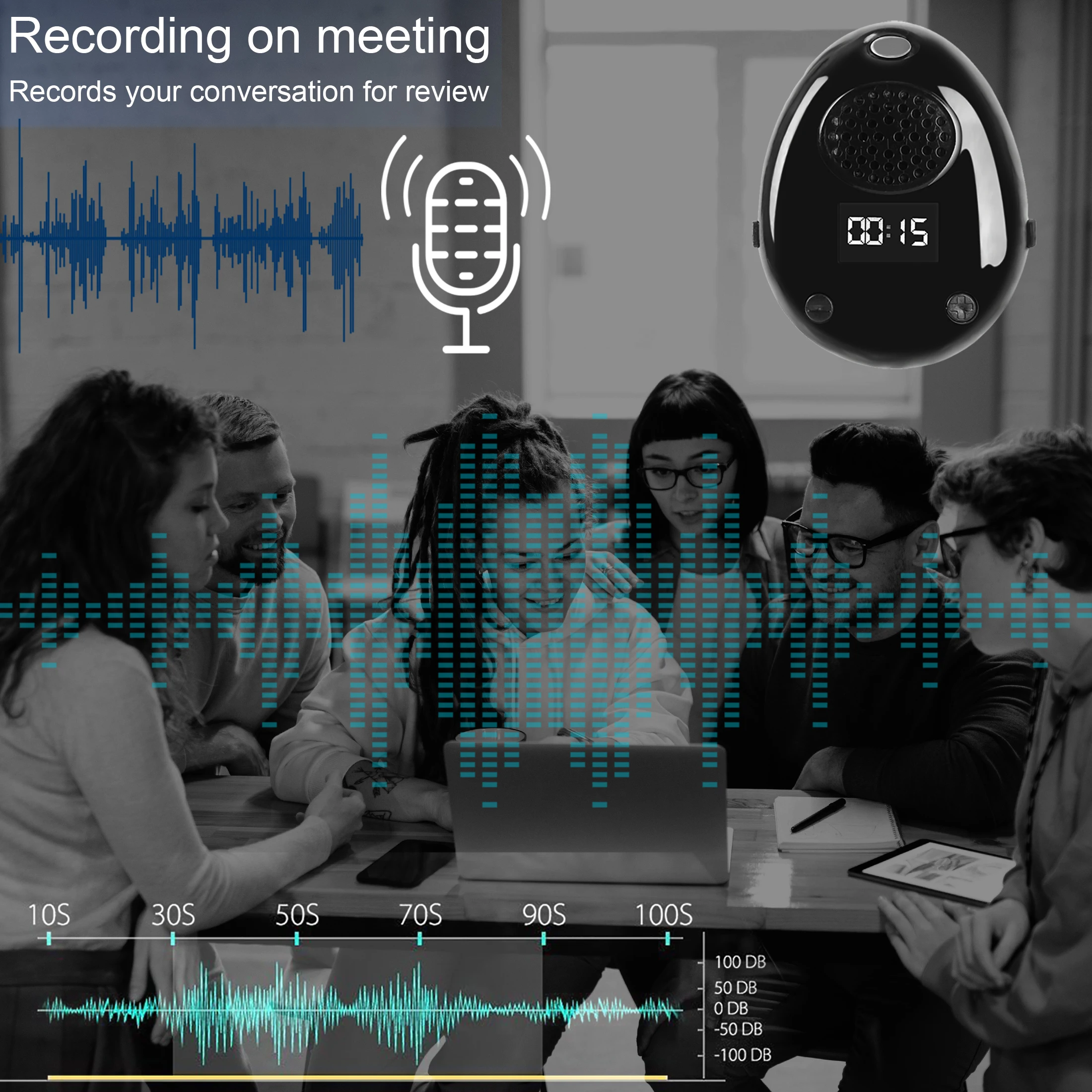 

Voice Activated Recorder, Music Player with Internal Speaker 8GB Voice Recorder for Meeting Record Steps Recorder
