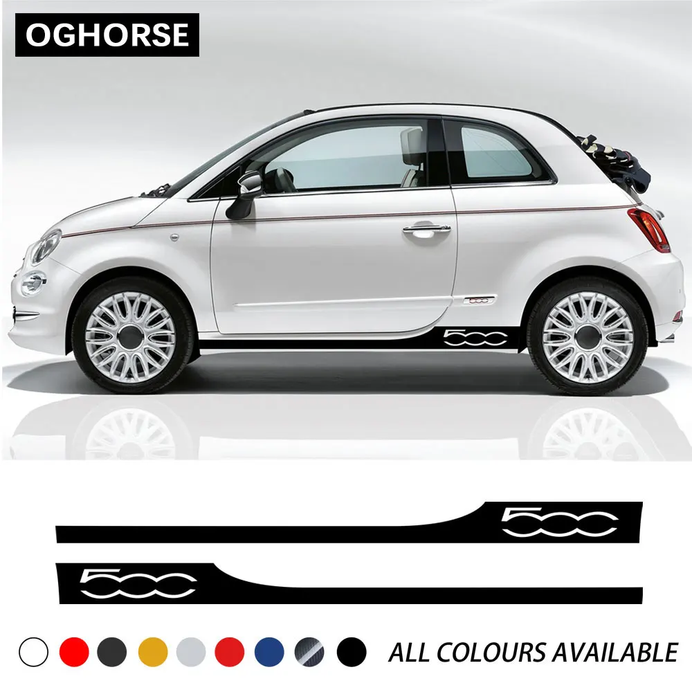 2 шт. автомобиля Стайлинг гоночный Abarth боковые полосы юбка стикер тела декор