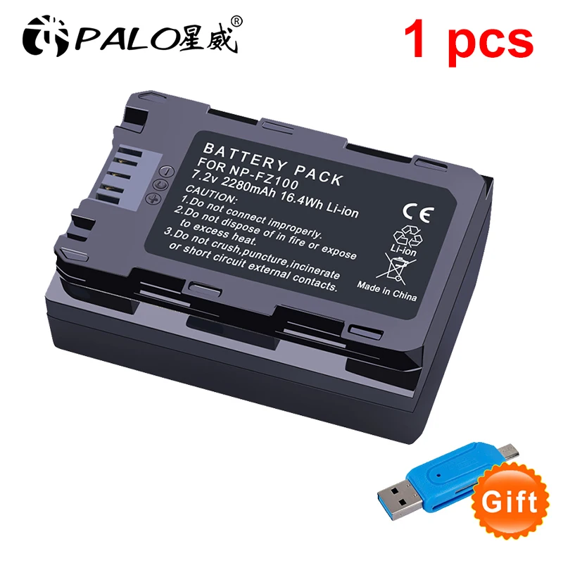 PALO 2280 мАч NP FZ100 NPFZ100 батарея для Sony BC QZ1 Alpha 9 A7RIII ILCE 7RM3 A9R 9S A6600|Цифровые аккумуляторы|