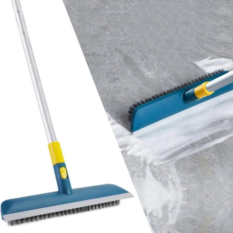 

Scrape and Brush Floor Scrub Brush with Adjustable Long Handle 37" to 51" for Cleaning Bathroom Tile Bathtub Deck