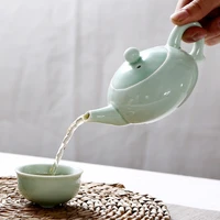 new celadon carp a pot of small cup teapot hip ceramic teapot kung fu four cups of tea tea pot set