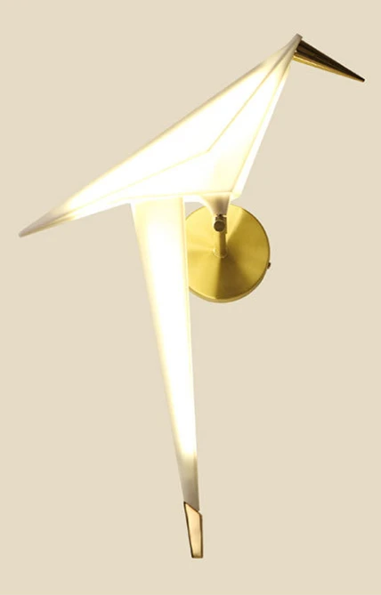 Left wall lamp Современный светодиодный фонарь Золотая белая птица лампы в скандинавском стиле для гостиной Лофт прикроватный коридор столовая лампа Magpie - Цвет абажура: Left wall lamp