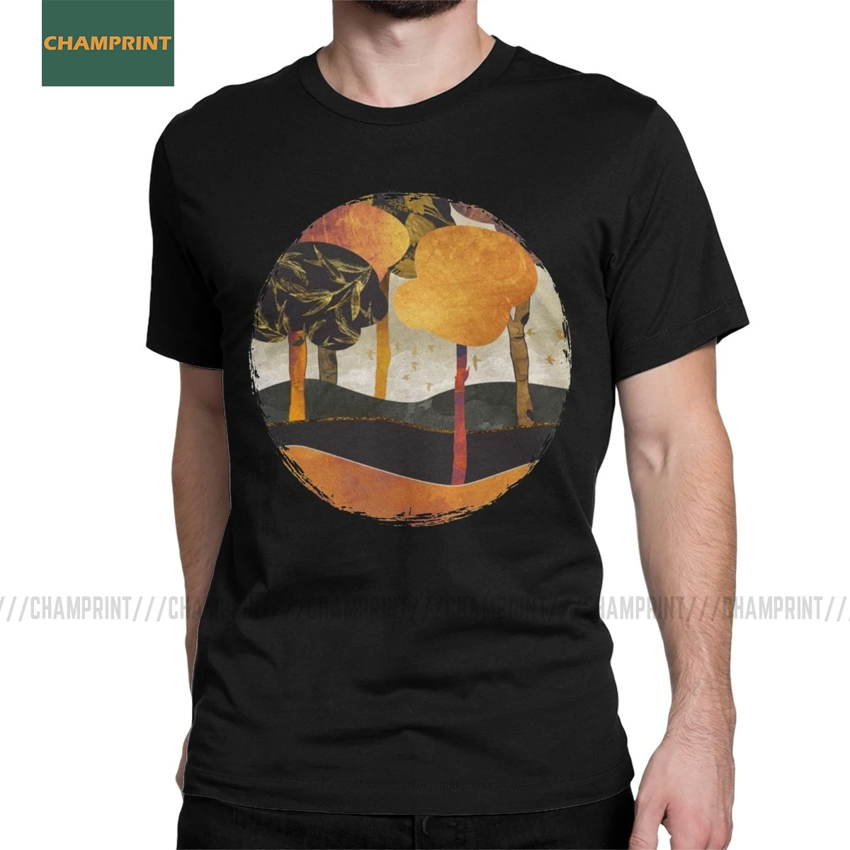 Для мужчин металлические лес дикой природы футболка земли сохранить планету
