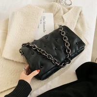 retro quilted big capacity underarm clutches fashion women leather thick chain shoulder bag casual daily travel female handbags