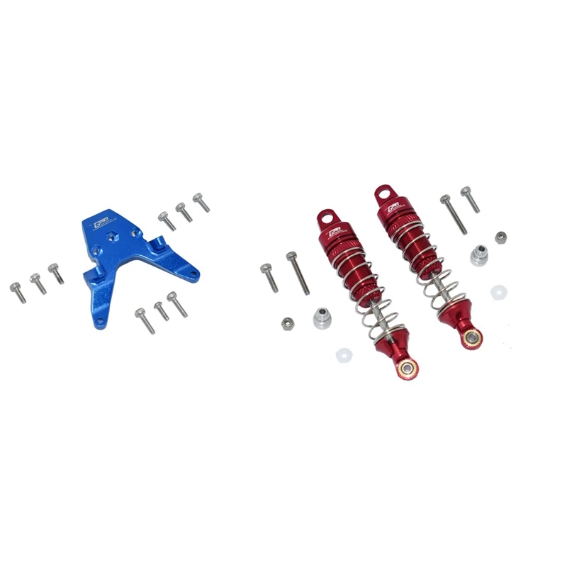 

2 Set RC Car Part: 1 Set Metal Rear Shock Absorbers Damper & 1 Set Metal Front Bulkhead