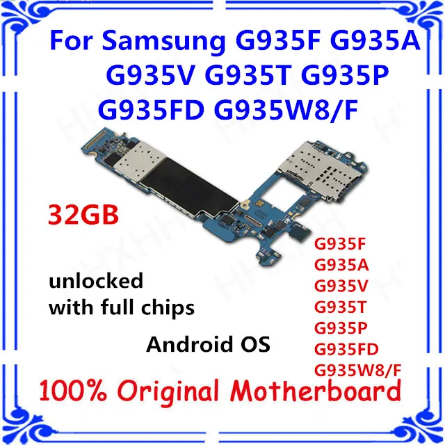 S7 материнская плата разблокирована для samsung Edge G935F G935A G935V G935T G935P G935FD G935W8/F 32 Гб с