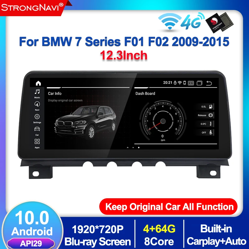 

Автомобильный мультимедийный проигрыватель, Android 10,0, 12,3 дюймов, 1920*720 IPS экран, для BMW 7 серии F01 F02 CIC NBT 2009-2015, Авторадио Навигация