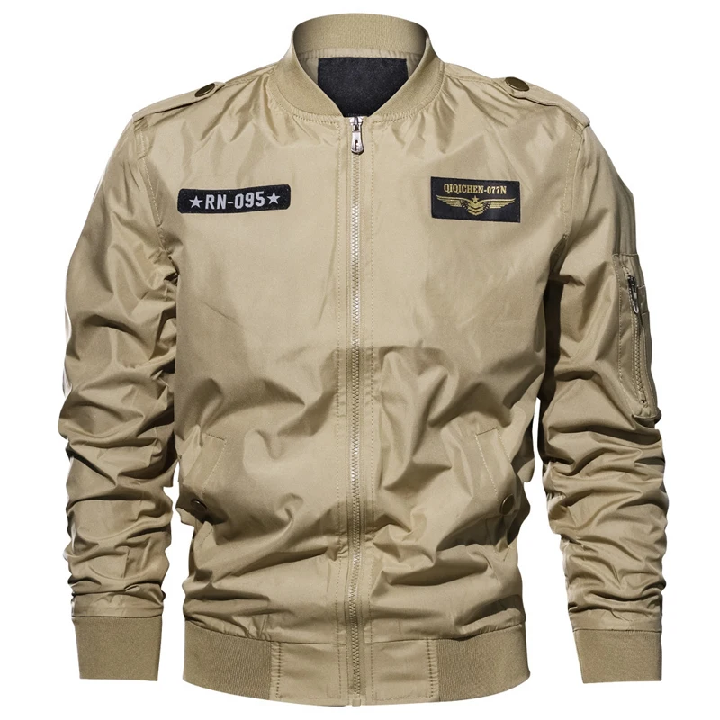 Куртка-бомбер мужская с вышивкой велосипедная верхняя одежда ветровка пилот 6XL