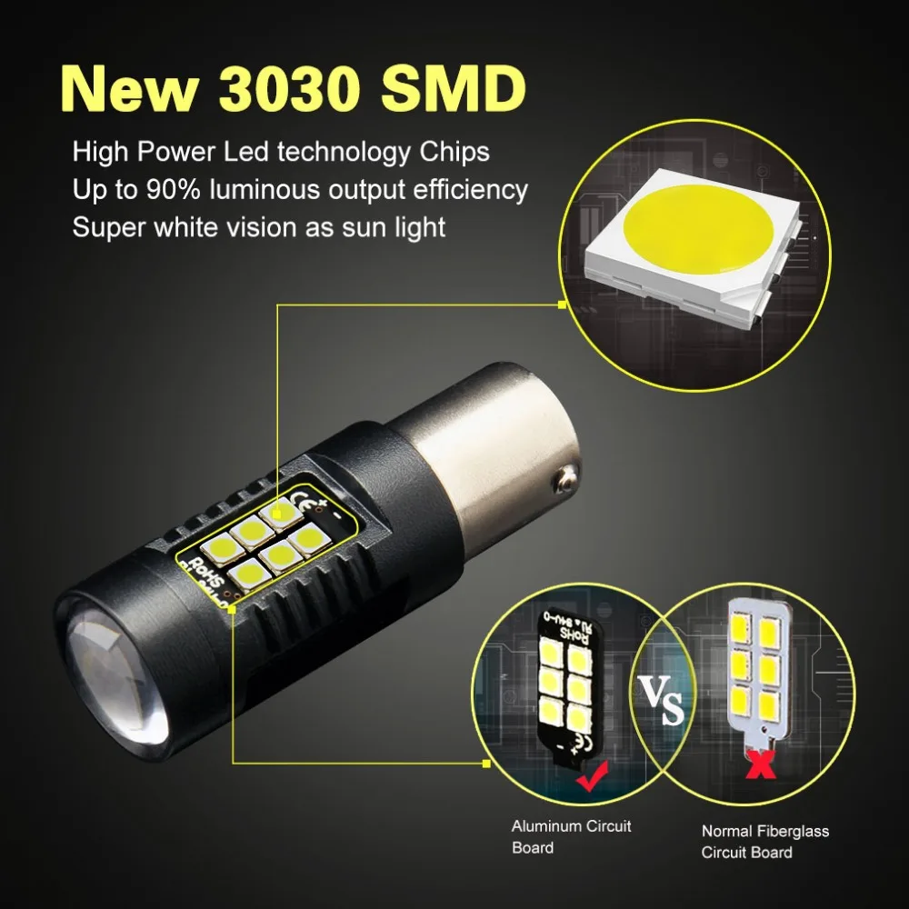 2 шт. светодиодные лампы Ba15s 1156 Py21w Bau15s 3030SMD 12 В | Автомобили и мотоциклы