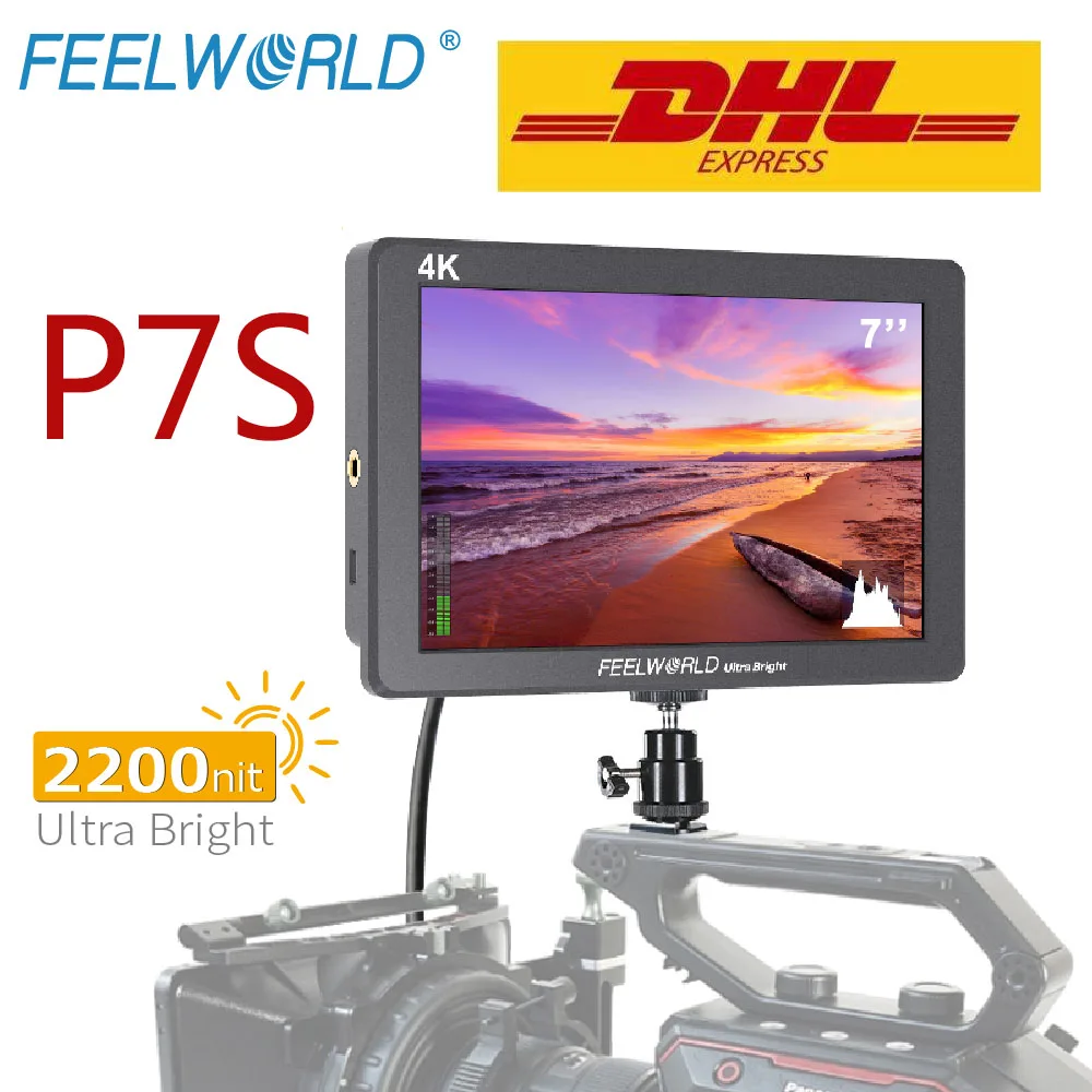 FEELWORLD P7S 4K HDMI монитор совместимый с 2200nit ультра яркий 7 дюймов Алюминий дизайн для