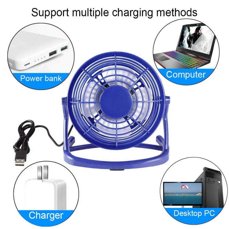 4 дюймовый портативный мини USB Настольный вентилятор лопасти охлаждающий 360