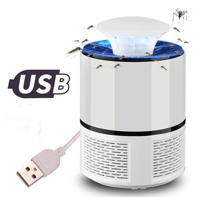 Светло-желтый Электрическая лампа-убийца комаров светодиодный USB Автоматический мухоловка Летающая вставка ловушка для борьбы с вредителями Отпугиватель мухоловок - Цвет: Светло-желтый