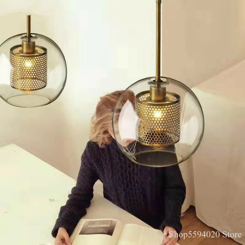 Скандинавский Ретро промышленный стеклянный подвесной светильник в стиле