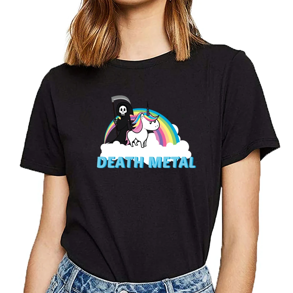 

Tops T Shirt Women funny death metal gift men women lost bet Funny Harajuku Custom Female Tshirt