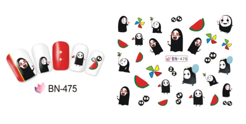 Наклейки для ногтей модные ногти Хаяо Миядзаки Мультяшные Harajuku моряк лунные