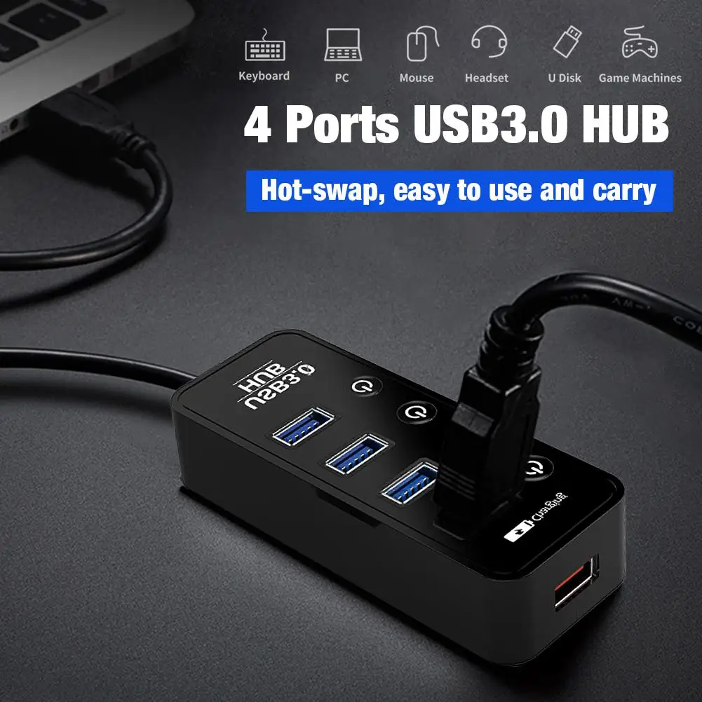 Высококачественный usb хаб 4 портовый USB 3 0 концентратор адаптер с переключателями