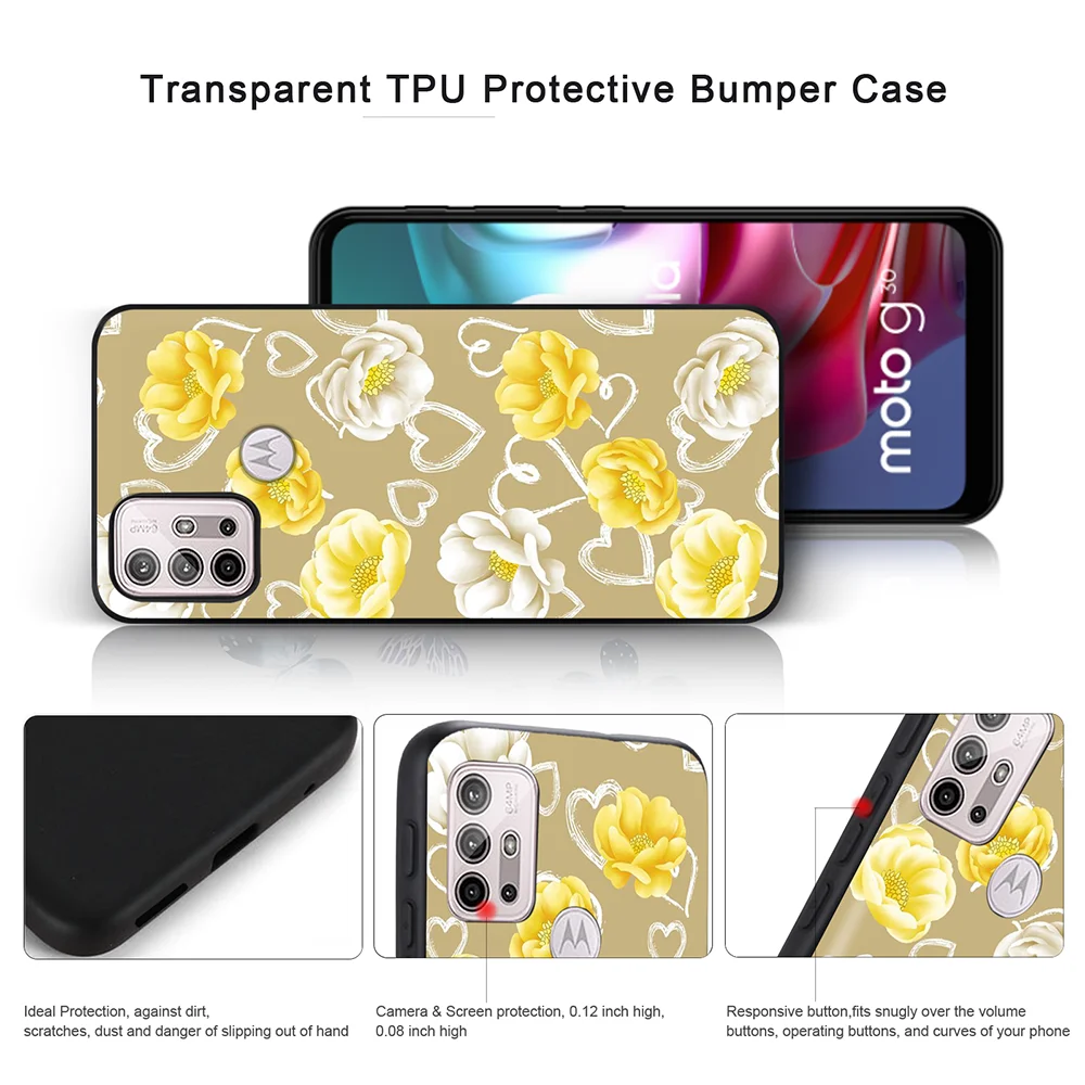 flower phone case for motorola moto g30 g20 g50 g60 e7 e20 e40 g40 fusion g 5g plus g9 play e7 plus power silicone back covers free global shipping