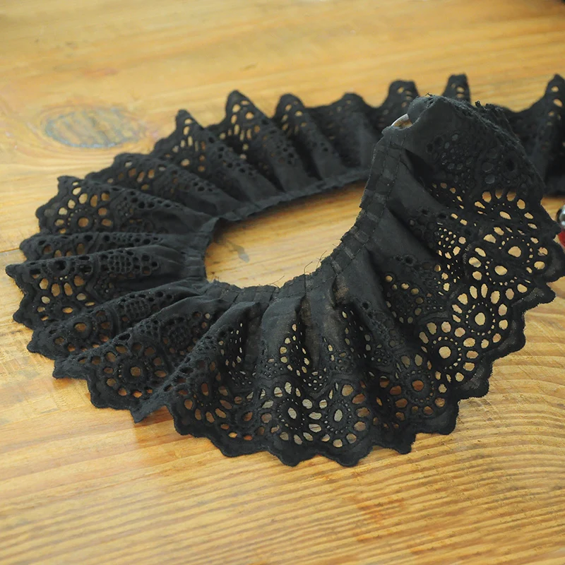 5 ярдов/Лот черный чистый хлопок кружевная отделка пояс вышивка детская одежда