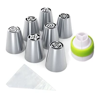 18 piece russian decorative mouth set integrated cake decorating nozzle three color converter kit